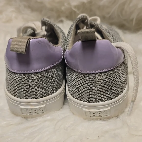 Old Navy Gray and Purple Mesh Sneakers with White Soles - Picture 3 of 8